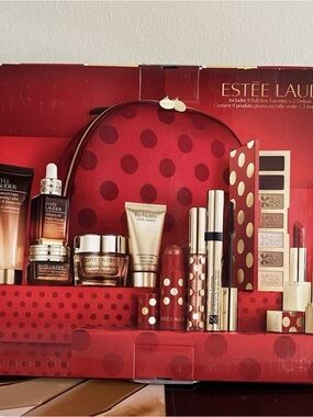 Estee Lauder Red Polka Dot Makeup & Skincare Set